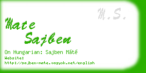 mate sajben business card